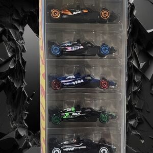 Formula Racing Car Toy Set - Black, Blue, Green